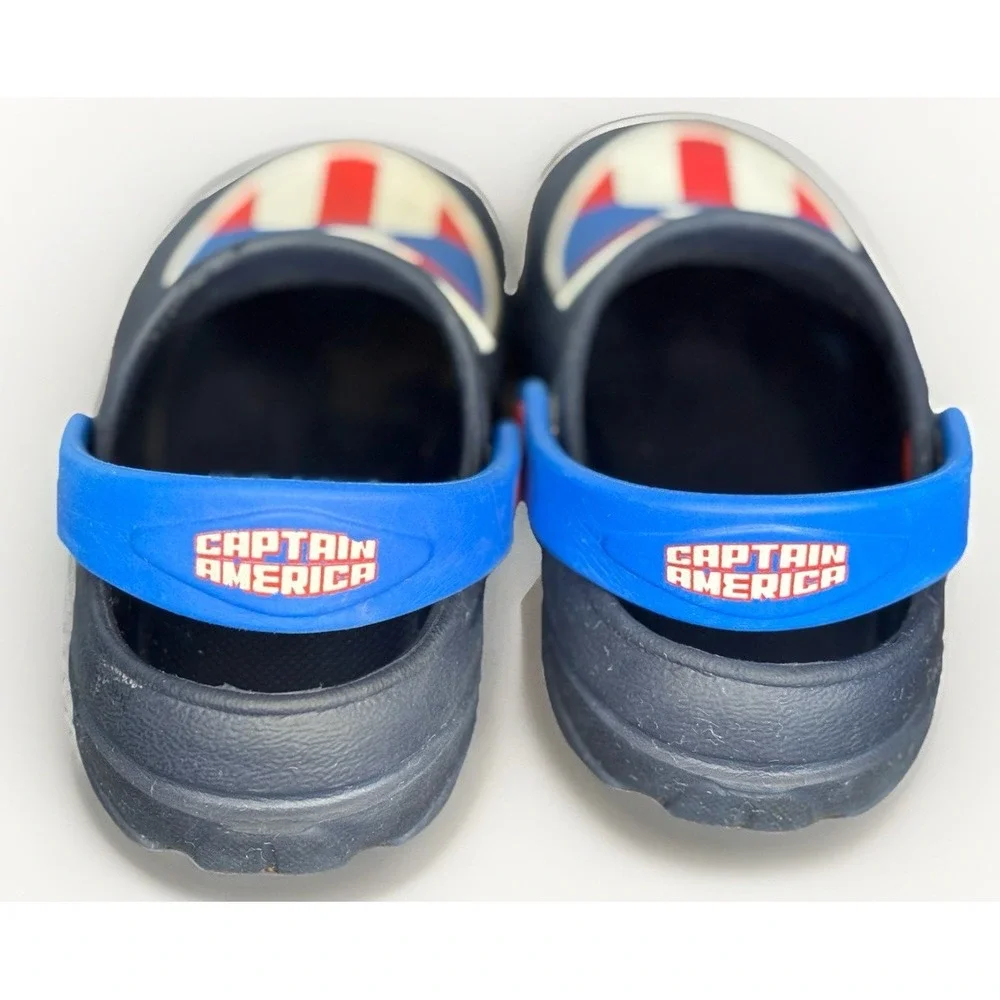 2 Pair Toddler Small 7/8 Clog Shoes Captain America & Disney Pixar Cars McQueen